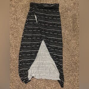 Black & White Aztec Wrap Skirt